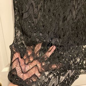 Eileen Fisher Black Lace Skirt on Shorter Skirt - Size Medium